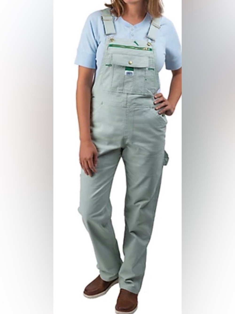 Liberty Women's Washed Duck Bib Overalls SZ XL 24 inch length cropped